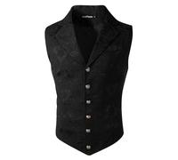 Herren Anzugweste Einstecktuch Taschentuch Jacquard Weste Viktorianischen Doppelreiher Weste Anzugweste Business Anzug Weste Formal Seidenweste Gilet Herrenbekleidung Ärmellose für Hochzeit Groomsmen