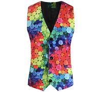 Herren Anzugweste mit Bunt Muster, Männer Herringbone Weste Gilet Business Casual Anzug Weste Slim Fit Geschäft Hochzeit Elegant Anzugweste Stil Herren Anzugweste Herringbone Business Westen Weste L