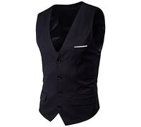 Herren Anzugweste Mode Formelle Hochzeitsweste V-Ausschnitt, äRmellose, LäSsige, Schmal Geschnittene Jacke Mit Taschen from liangduming (6XL,Schwarz)