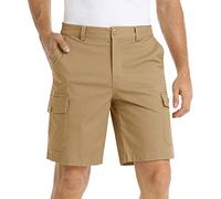 Herren Arbeitsshorts Mit Für Komfort Und Leichte Lässige Twill-Baumwolle Elastischem Bund Hosen Cargohosen Arbeitshosen Männer Stretch Shorts Sommer Bermudas Kurze Arbeitshose Kurz Cargohose Kaffee S