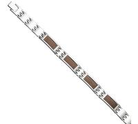 Herren Armband aus Edelstahl mit braunen Carbon Einlagen 21 cm