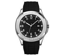 Herren-Armbanduhr, lässig, modisch, sportlich, Herren-Armbanduhr, Quarz-Uhrwerk, Silikonarmband, wasserdichte Uhren für Herren, schwarz / schwarz