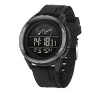 Herren-Armbanduhr, Militär, Kommando, Sportuhr, Komfort-Armband aus Silikon, Kalender, Wecker, Stoppuhr, Schrittzähler, Digitaluhr, wasserdicht 50 ATM, Zifferblatt, Schwarz