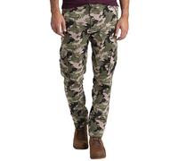 Herren Army Cargo Hose 100% Baumwolle Straight Leg Work Wear Freizeithose Loose Fit Combat Camouflage Arbeitshose (Olive Camo, 34W / 30L)