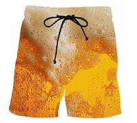 Herren Badehose Bier Grafik 3D gedruckt Strand Board Shorts Schnell trocknende Outdoor Casual Loose Fit Sport Shorts Badeshorts