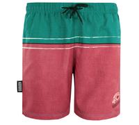 GUGGEN Mountain Badehose für Herren Schnelltrocknende Badeshorts 1607 mit Kordelzug Beachshorts Boardshorts Schwimmhose Männer mit Streifen Gruen Rot XL