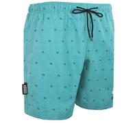 GUGGEN Mountain Badehose für Herren Schnelltrocknende Badeshorts 1605 mit Kordelzug Beachshorts Boardshorts Schwimmhose Männer im GUGGEN Logo Style Grün türkis XL