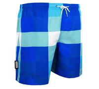 Herren Badehose Kariert Blau L
