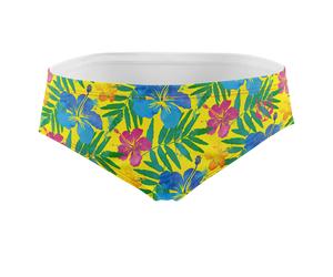 Herren Badehose Slip - Floral - XL