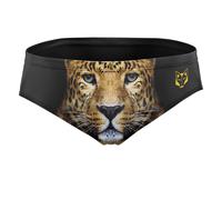 Herren Badehose Slip - Leopard - S