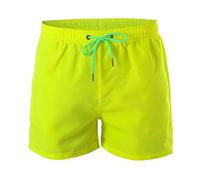 Herren-Badehose, Stretch, schnell trocknend, Badeshorts mit Taschen, Boardshorts, leichte Schwimmhose mit Kompressionsfutter, Badeanzug, Sommer, Freizeithose, elastischer Bund, Größe S-4XL, gelb, 4XL