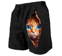 Herren Badehose Tier Katze 3D gedruckt Strand Board Shorts Schnell trocknende Outdoor Casual Loose Fit Sport Shorts Badeshorts