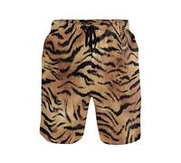 Herren Badehose Tiger Druck Schwimmhose Mit Tunnelzug Herren Sommer Badehosen Moderne Badeshorts Mit Taschen, Für Urlaub, Strand, Sport, XL