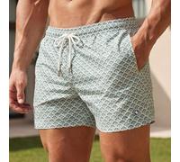 Herren Badeshorts für Strandurlaub, lässig, Muster, mit Kordelzug, Herren Badeshorts, Herren Badeshorts, geometrische Pool-Shorts für Herren, Urlaub