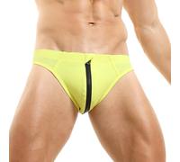 Herren Badeslip Eng Slip Schwimmhose mit Reißverschluss Freizeit Kurze Badehose Ohne Naht Unterwäsche Mini Badehosen Männer Trainings Gym Shorts fur Training Schwimmbad