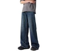 Herren Baggy Jeans Loose Fit Pants Classic Regular Hosen Vintage Jungen Jeans Hip Hop Style Breite Hosen Teenager Jungen Straight Leg Denim Hosen Y2K Streetwear Skateboard Jeanshosen
