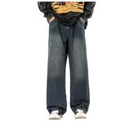 Herren Baggy Jeans Y2K Streetwear Skateboard Jeanshosen Vintage Jungen Jeans Hip Hop Style Breite Hosen Teenager Jungen Straight Leg Denim Hosen Loose Fit Pants Classic Regular Hosen