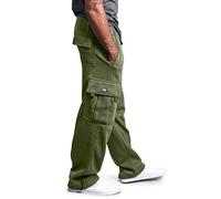 Herren Baggy Jogginghose Elastische Taille Japanische Freizeithose Arbeitshosen mit Kordelzug Taschen Herbst Winter Casual Sporthose Weites Bein Lange Cord Hosen Trainingshose Y2K Streetwear