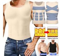 Herren Bauchweg Shapewear Weste Bauch Brust Abnehmen Kompression Tanktop Körperformer Unterhemd Muskelshirt Korsett Mieder Männer Unterwäsche Body Sha