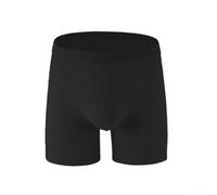 Herren Baumwolle Boxershorts Lange Bein Trunks Weiche Atmungsaktive Unterwäsche Streifenmuster für Sport Zuhause Tragen Schwarz Grün Blau Beige Grau (XL Schwarz)