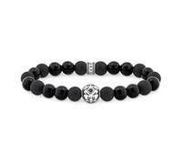 Herren Bead-Armband aus Sterlingsilber und Obsidian