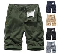 Herren Bermuda Kurze Hose Cargo Shorts Mehrfachtasche Fracht Short Pants für Men Einfarbige Passform Sweatpants Kurze Hose Lässig Lose Sporthose Reißverschluss Kurze Hose Arbeitsshorts im Streetstyle