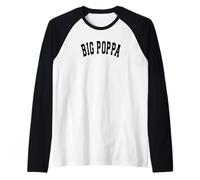 Herren Big Poppa Varsity Hip Hop Dad Fathers Day Raglan