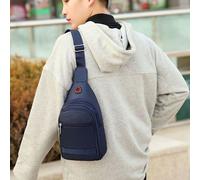 Herren Blau Wasserdichte Oxford Mehrfach-Taschen Brust-Schultertasche Kostenlose Größe