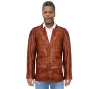 Herren-Blazer aus braunem Leder, Santiago 4XL