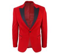 Herren-Blazer aus rotem Samt-Dinner-Smoking-Anzug 46 (Brust)