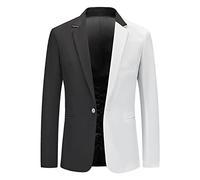 Herren-Blazer, Herren-Kostüm, zweiseitig, schmale Passform, schwarzer und weißer Blazer, Ein-Knopf-Anzug, Mantel, einfarbig, Freizeitjacke, Tops, Smoking, Blazer, Sportmantel, leichter Business-Anzug,