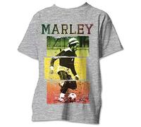 Herren Bob Marley Fußball Text T-Shirt, grau, XL