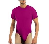 Herren Body Bodysuit Unterwäsche Stringbody Unterhemd Body Kompression Singlet Sportwear Kurzarm Overall Männer Rundhals Tops Stringbody T-Shirt Kurz Dessous Einteiler Unterwäsche