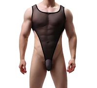 Herren Body Durchsichtig Stringbody Ärmellos Männerbody Unterhemd Unterwäsche Muskel Shirt Tank Top Dessous Herrenunterwäsche Kompression Singlet Sportwear
