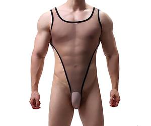 Herren Body Durchsichtig Stringbody Ärmellos Männerbody Unterhemd Unterwäsche Muskel Shirt Tank Top Dessous Herrenunterwäsche Kompression Singlet Sportwear