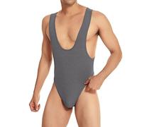 Herren Body Kompression Durchsichtig Stringbody Ärmellos Männerbody Unterwäsche Muskel Shirt High Cut Wrestling Unterhemd Leotard Einteiler Dessous Nachtwäsche Bodywear Overall Tank Top