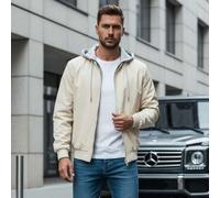 Herren-Bomberjacke mit Kapuze und Reißverschluss, gerader Schnitt bis zur Hüfte, leichte Wattierung, mit Taschen, 100 % Polyester; Sweatshirt im Bombe