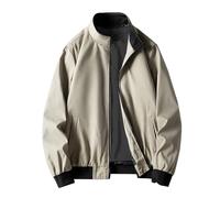 Herren Bomberjacken Leichte Windjacke Sommer Übergangsjacke Flugjacke mit Taschen Blouson mit Reißverschlusstaschen College Jacke Stehkragen Fliegerjacke Baseballjacke Leichte Windjacke