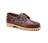Herren Bootsschuhe Authentic 3 Eye Classic | Braun Brown | Pull Up-Leder (43 EU)