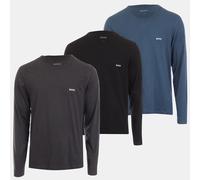 Hugo Boss Langarmshirt BOSS Classic – 3er-Pack aus reiner Baumwolle, blau/schwarz, Größe S