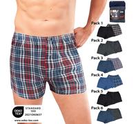 Herren Boxer-Shorts 20408, uni/kariert, versch. Farben, 2er-Pack
