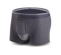Herren Boxer Shorts U Konvex Trennung Modell Schwarz(Grey L) | U-Konvex-Trennung, ergonomischer Halt, atmungsaktiv, schwarz, für täglichen Tragekomfort