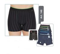 Herren Boxershort Feinripp schwarz mit farbigen Streifen, 3 Stück