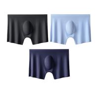 Herren-Boxershorts - 3 Teile/Los Sommer Männer Boxershorts EIS Seide Nahtlose Unterwäsche Sexy Dessous Unterhosen Shorts Ultradünne Atmungsaktive Höschen, Set A, 4XL