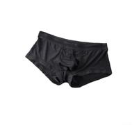 Herren Boxershorts aus Eis-Seide Transparent Niedrige Taille Atmungsaktiv Trunks Weiß M-2XL(Black M)