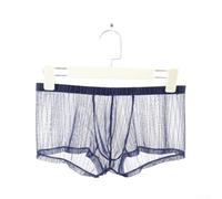 Herren-Boxershorts aus Eisseide, atmungsaktive Trunks mit Stretch-Passform, mittelhohe Unterwäsche für den täglichen Gebrauch, Schwarz (Blau, XL)