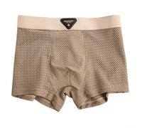Herren-Boxershorts aus Eisseide, Nylon, schnell trocknend, atmungsaktiv, weiche Stretchhose, klassische einfarbige Unterhose für den täglichen Gebrauch, Komfort, Größe M bis XXL, Weiß (XXL Khaki)