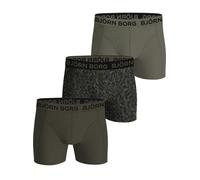Herren Boxershorts Björn Borg Cotton Stretch 3P - brown/print - Grün (L)