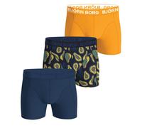 Herren Boxershorts Björn Borg Cotton Stretch Boxer 3P - navy/print/yellow - Mehrfarbig (XL)