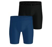 Herren Boxershorts Björn Borg Sports Lightweight Long Boxers 2P - black/blue - Mehrfarbig (M)